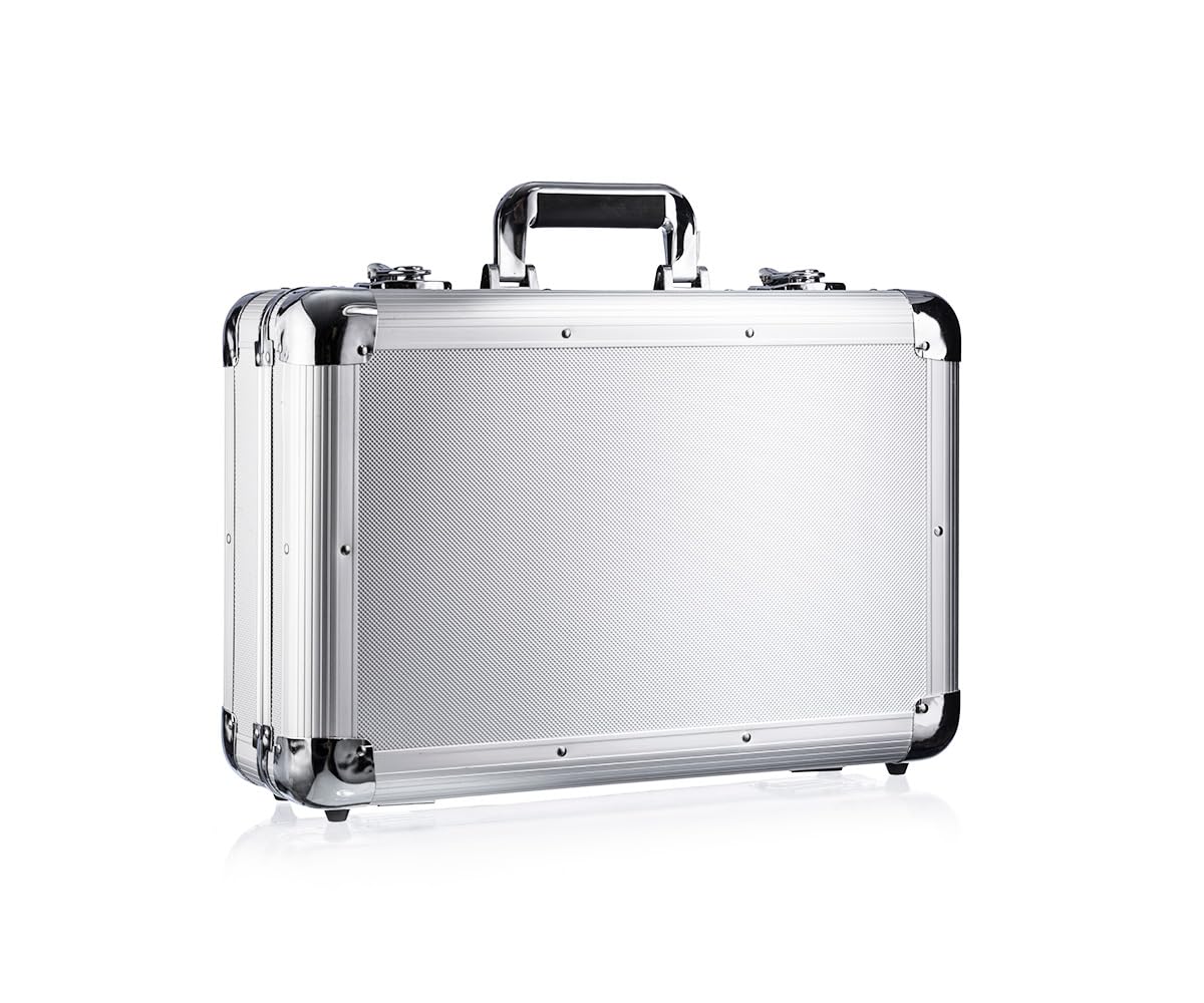Aluminiumkoffer, CW-033, Leer, Attachékoffer, Aktenkoffer aus Aluminium, Alu-Koffer, Demonstrationskoffer, Aluminium Schutzkoffer, Silber