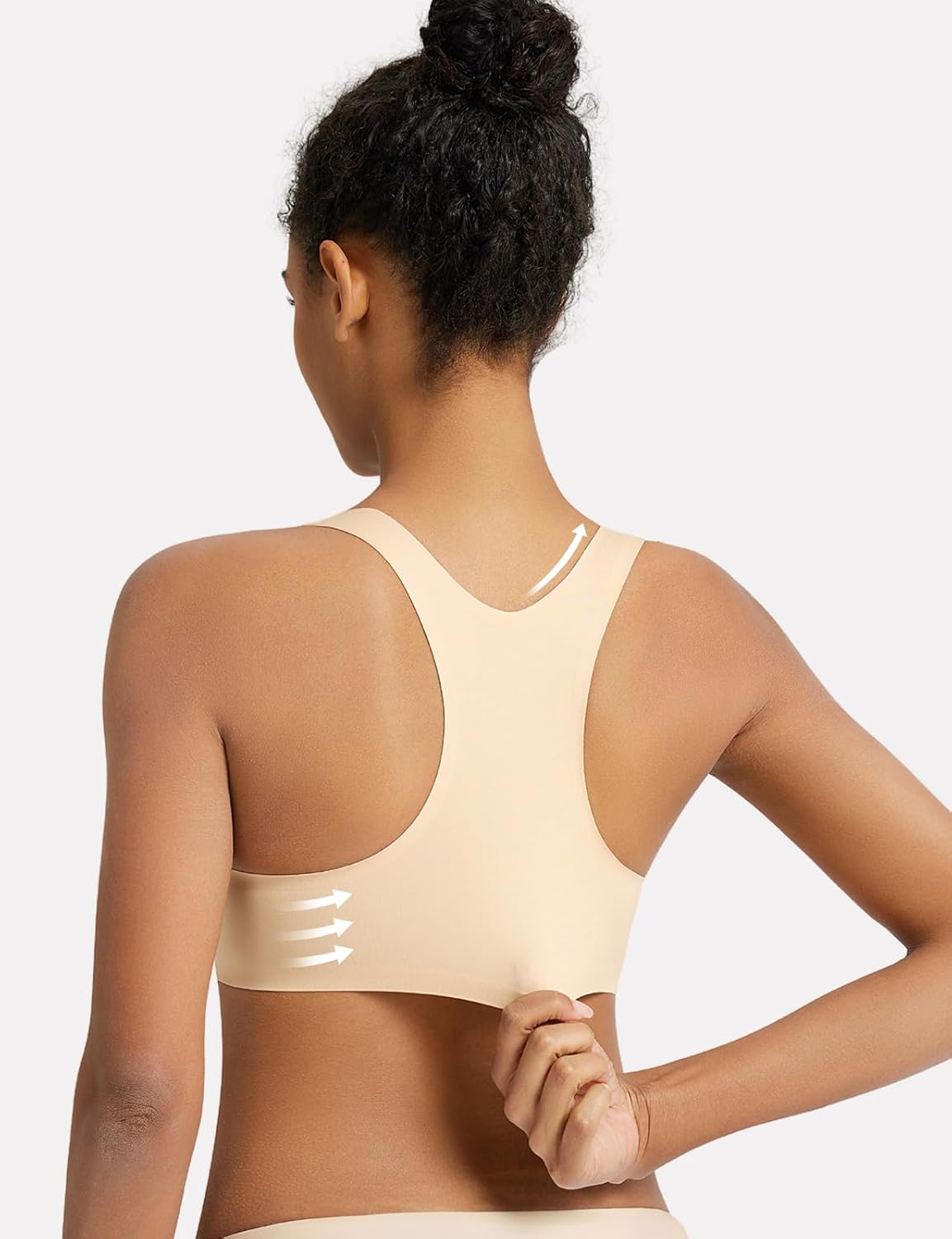 Push Up Bra Super Padded Seamless Racerback Front Closure Deep Plunge Underwire Bras for Women - Image 3