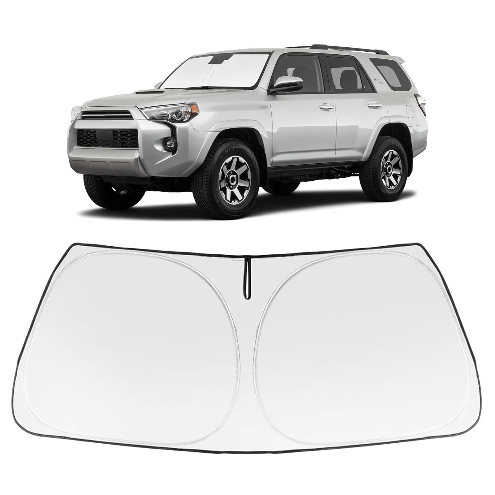 Proadsy 2025 Upgrade Windshield Sun Shade Custom Fit 2010-2025 Toyota 4Runner Sunshade 4-Layer Foldable Front Sunshade Protector Sun Visor Blocks UV Rays Keep Car Cooler Accessories