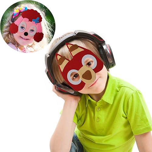 Miniatura 8 de Paquete de 21 máscaras de fieltro para cachorros y perros para niños, suministros de fiesta temática de cachorros, regalos de fiesta de cumpleaños,