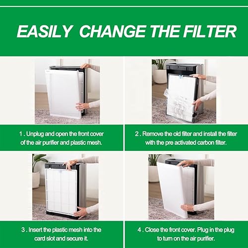 Miniatura 4 de Filtro de repuesto para purificadores de aire EverestAir-RF compatible con el purificador de aire LEVOIT EverestAir, paquete de 2 filtros de carbón