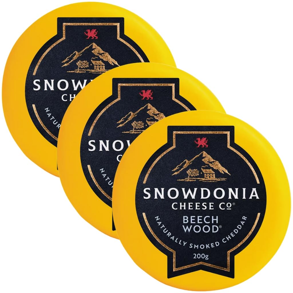 3 x Cheddar Snowdonia Cheese Company Beech Wood fumé au feu de bois 200g