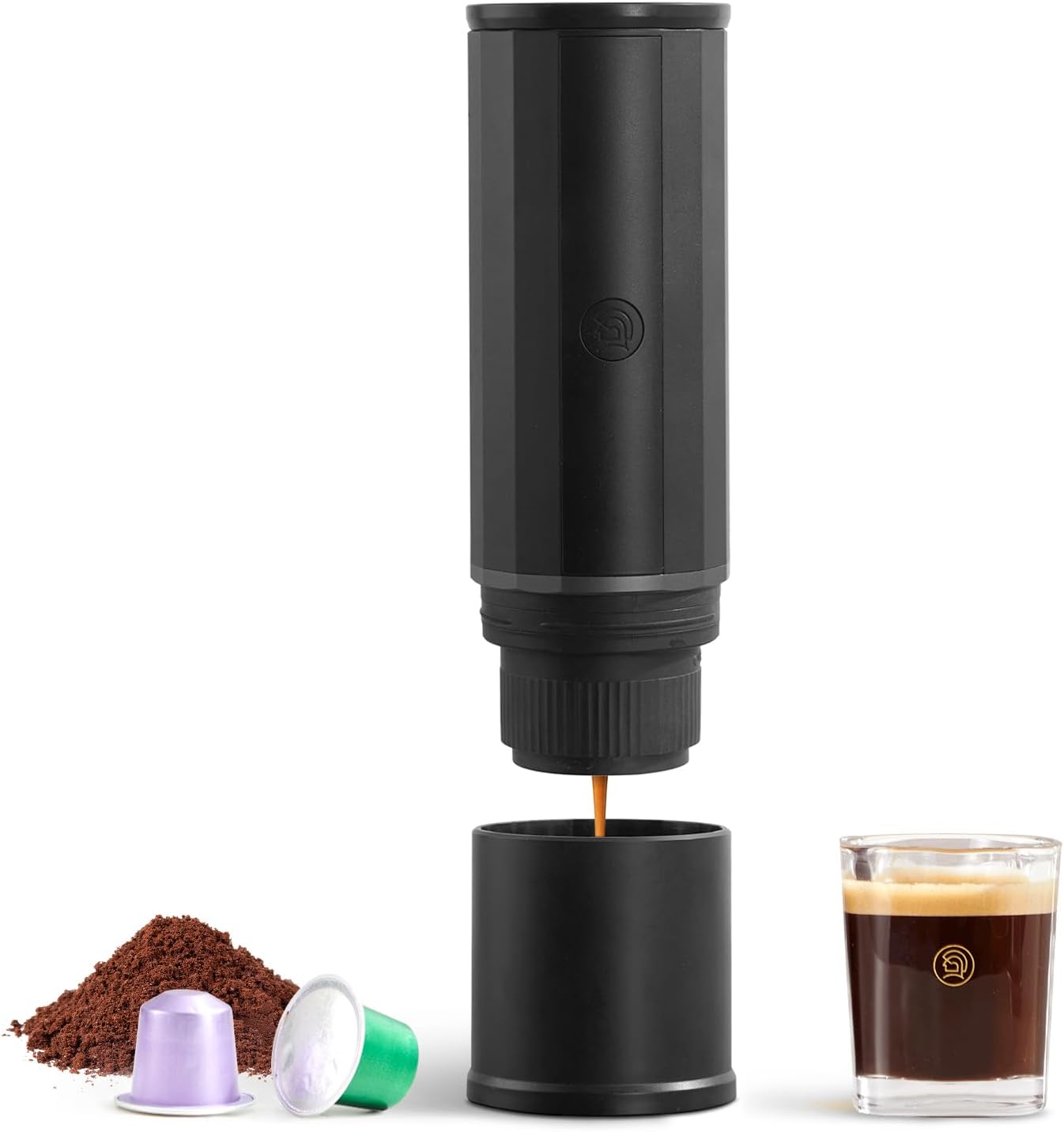 zeroHero Portable Espresso Coffee Maker, 20 Bar Self-Heating Travel Machine