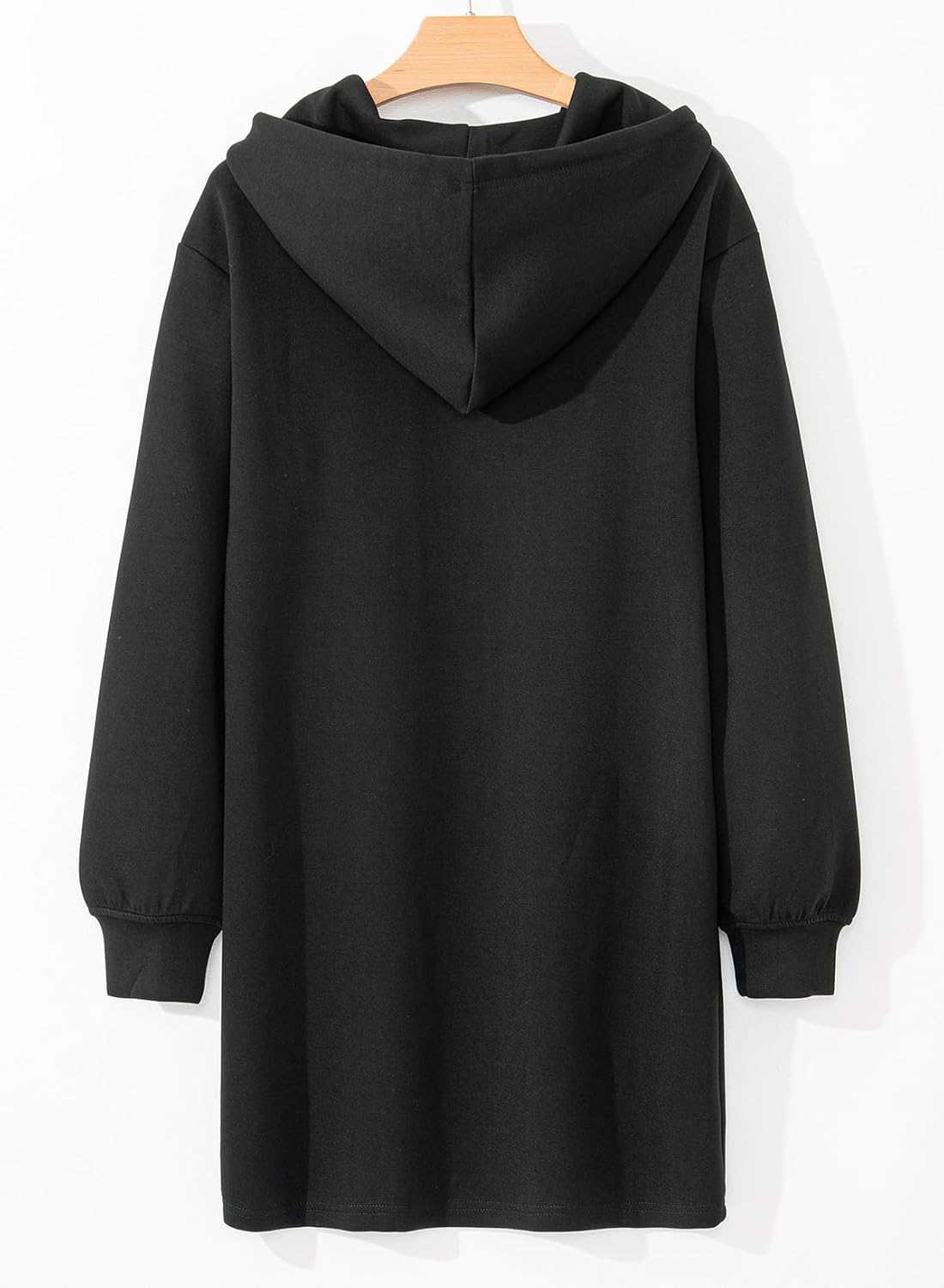 AlvaQ Womens Hoodie Dresses Fall Winter 2025 Casual Long Sleeve Drawstring Pleated Sweatshirt Pullover Tunic Mini Dress - Image 9