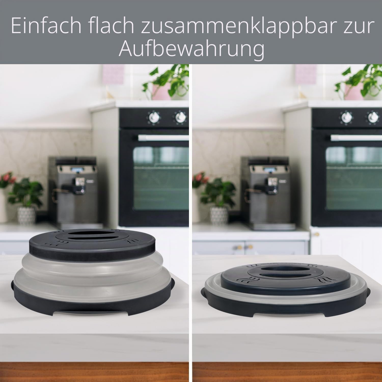Magnetische Mikrowellen-Spritzschutzabdeckung mit stärkstem Magnetgriff, faltbar, 30,5 cm, BPA-freier Lebensmitteldeckel, belüfteter Teller-Schutz, spülmaschinenfest, platzsparende magnetische
