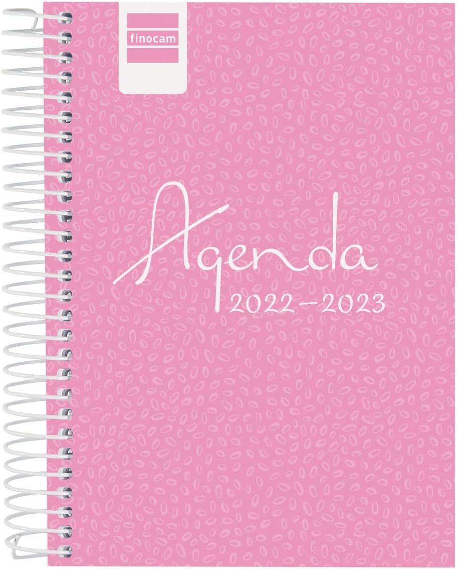 Finocam - Diary 2022 2023 Cool 1 Day Page September 2022 - June 2023 (Leading Year) + July & August Overview Spanish Rose