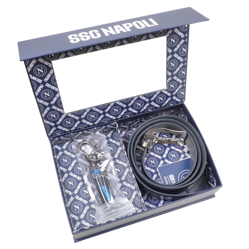 Set Regalo Ssc Napoli Set Regalo Cintura E Portachiavi Unisex - Adulto (Pacco da 2)
