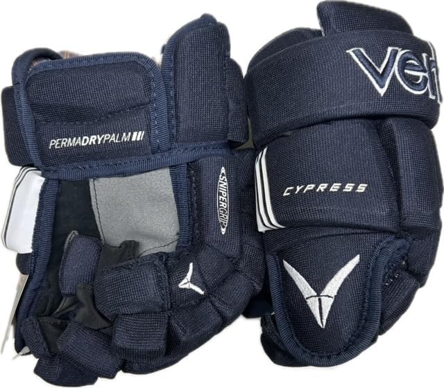 Generic Cypress 4-Roll Junior Ice Hockey Gloves-Navy Blue,Size 11, Black
