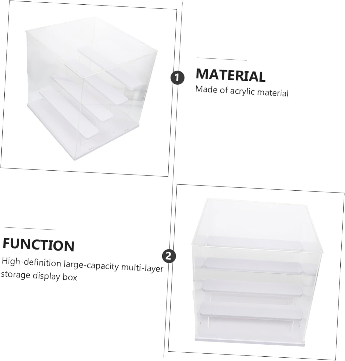 Boys and Girls Toy Organizer Acrylic Display Rack for Handmade Models Acrylic Construction Openable Door for Ornaments and Toys