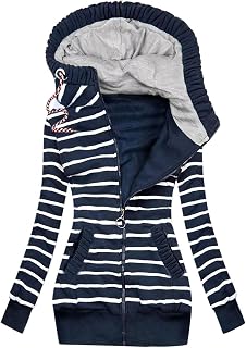 Beudylihy Women's Hoodie Jacket Oversize Vintage Hooded Jacket Zip Hoodie Girls Transition Jacket with Hood Pockets Sweatshirt Softshell Jacket All-Weather Jacket Large Sizes