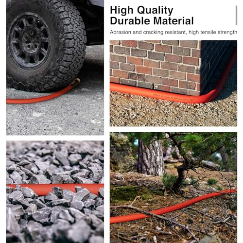 SPECILITE 3/4" Hot/Cold Short Leader Garden Water Hose 15 ft, -50℉-190℉, Flexible & Lightweight Rubber Pipes With 3/4" Brass Fittings for Yard, Outdoor, Farm, Red by SPECILITE - Used condition - Image 9