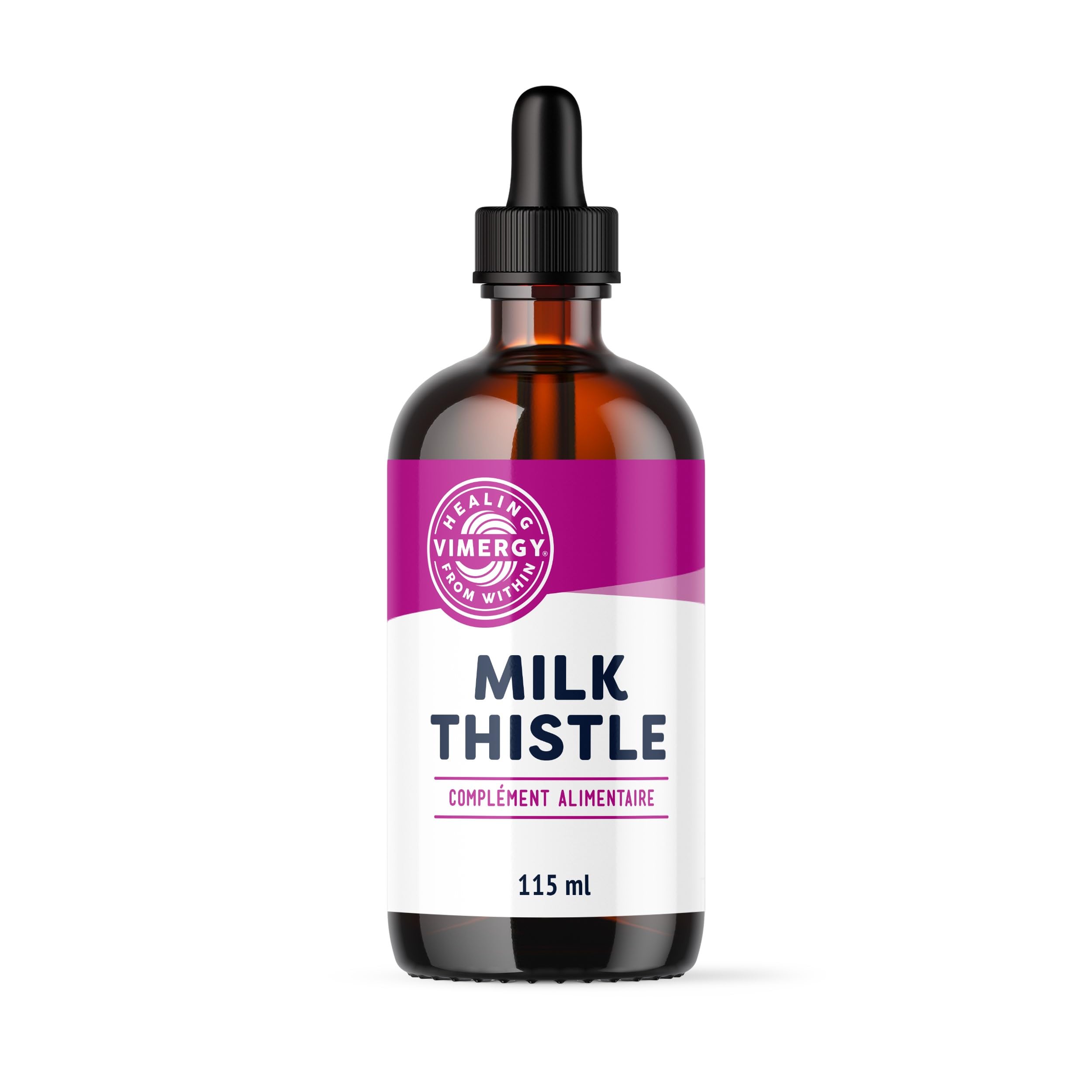 Vimergy Chardon Marie Liquide, 57 Portions – Gouttes de Chardon-Marie – Chardon-Marie Teinture à la Glycérite – Complément Végétalien – Sans Sucre ni Liant – Sans OGM et sans Gluten (115 ml)