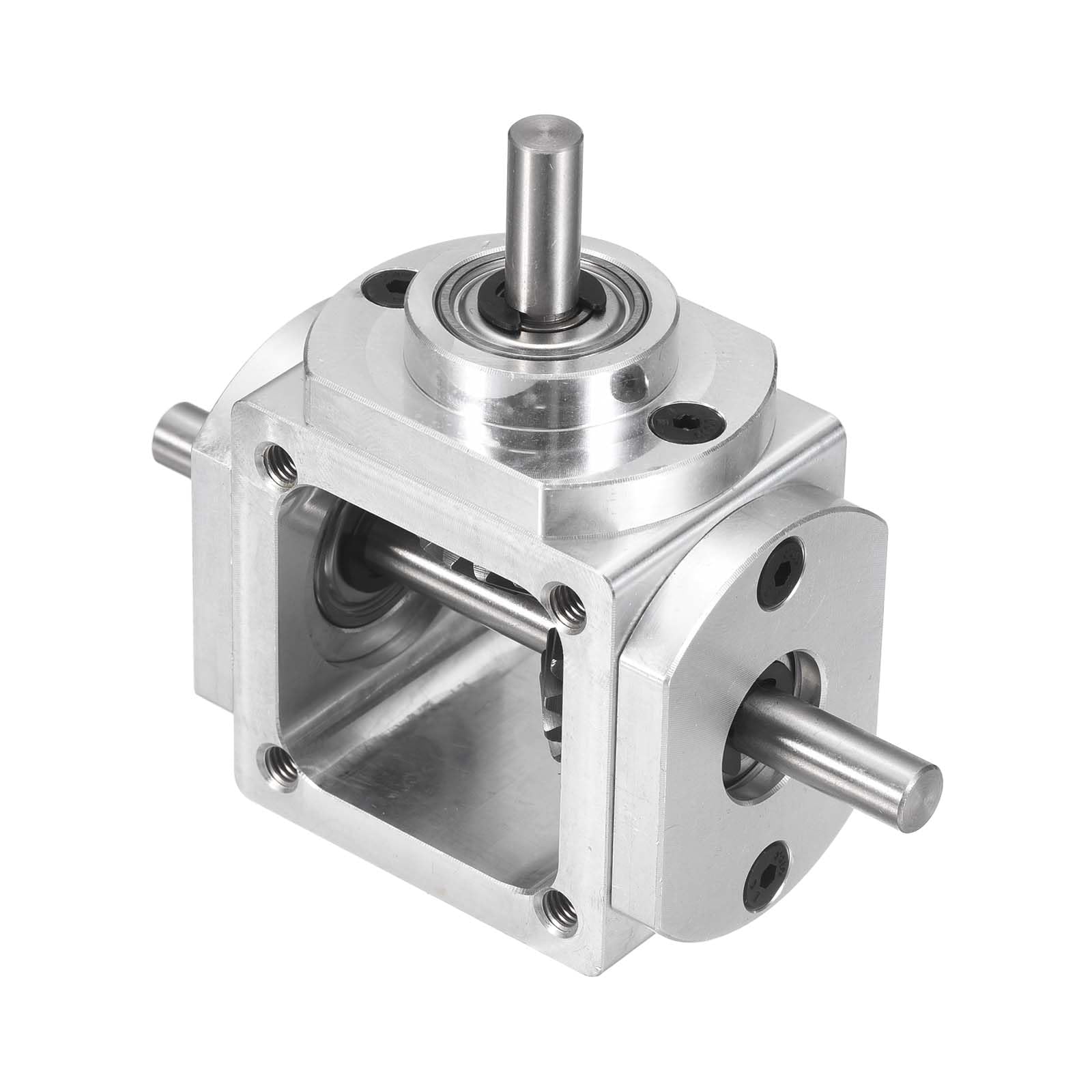 QUARKZMAN Scatola Ingranaggi Gradi Angolo Retto Riduttore Ingranaggi Conici Stessa Direzione Doppia Uscita Albero Rotondo Modulo Denti Ingranaggio Conico Telaio Alluminio Modulo.