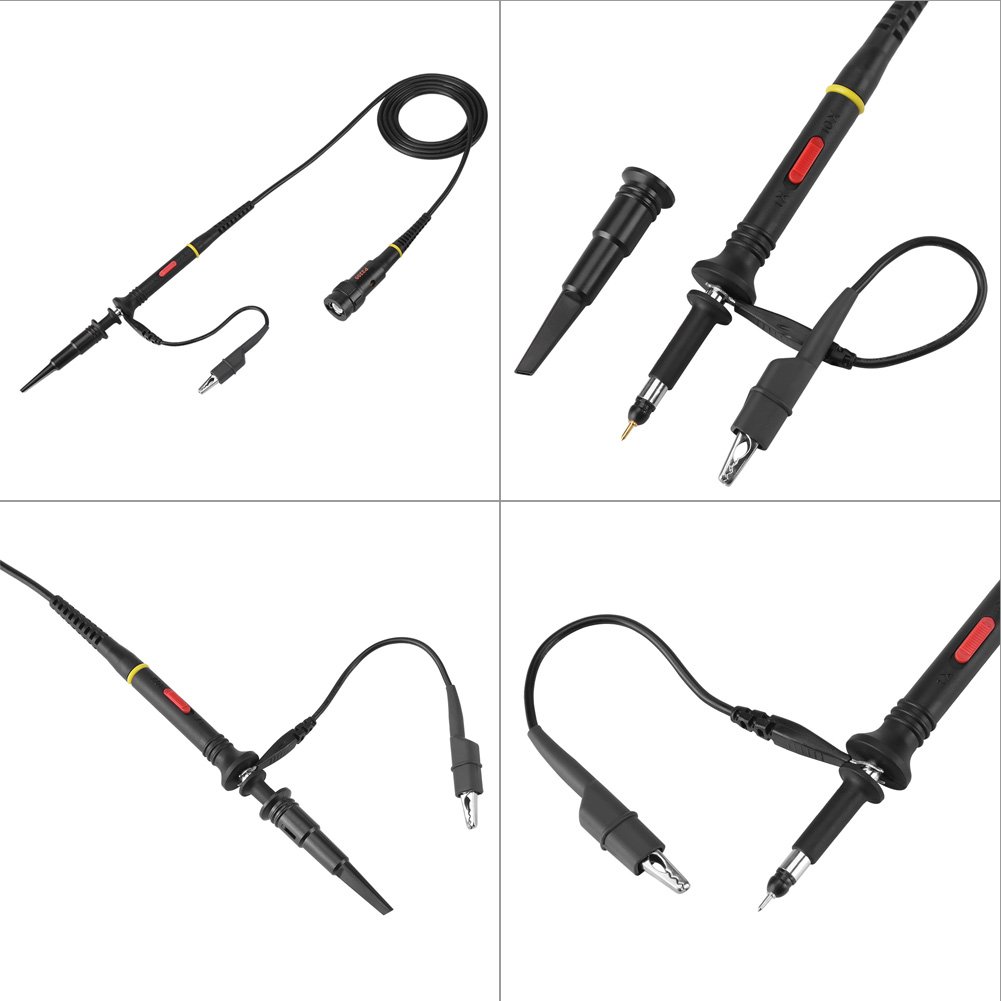 Oszilloskop-Sonde 1 Stück P2200 Universal Hohe Präzision 200 MHz Oszilloskop Sonde X10 / X1 Kit Zubehör PKCATI BNC Clip Sonden Clip Kabel, Schwarz