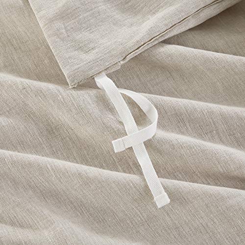 Umchord 100% French Linen Duvet Cover Set, Queen Size 3 Piece Stone Washed Linen Duvet Cover With Pillowcases, Cooling Bedding Duvet Cover Set (Queen, 90"X90", Flaxen) #TOP3