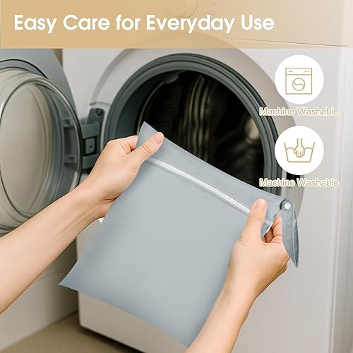 Miniatura 5 de Reginary Paquete de 8 bolsas húmedas impermeables para adultos grandes y pequeños, reutilizables, bolsa de limpieza en seco para pañales, ropa