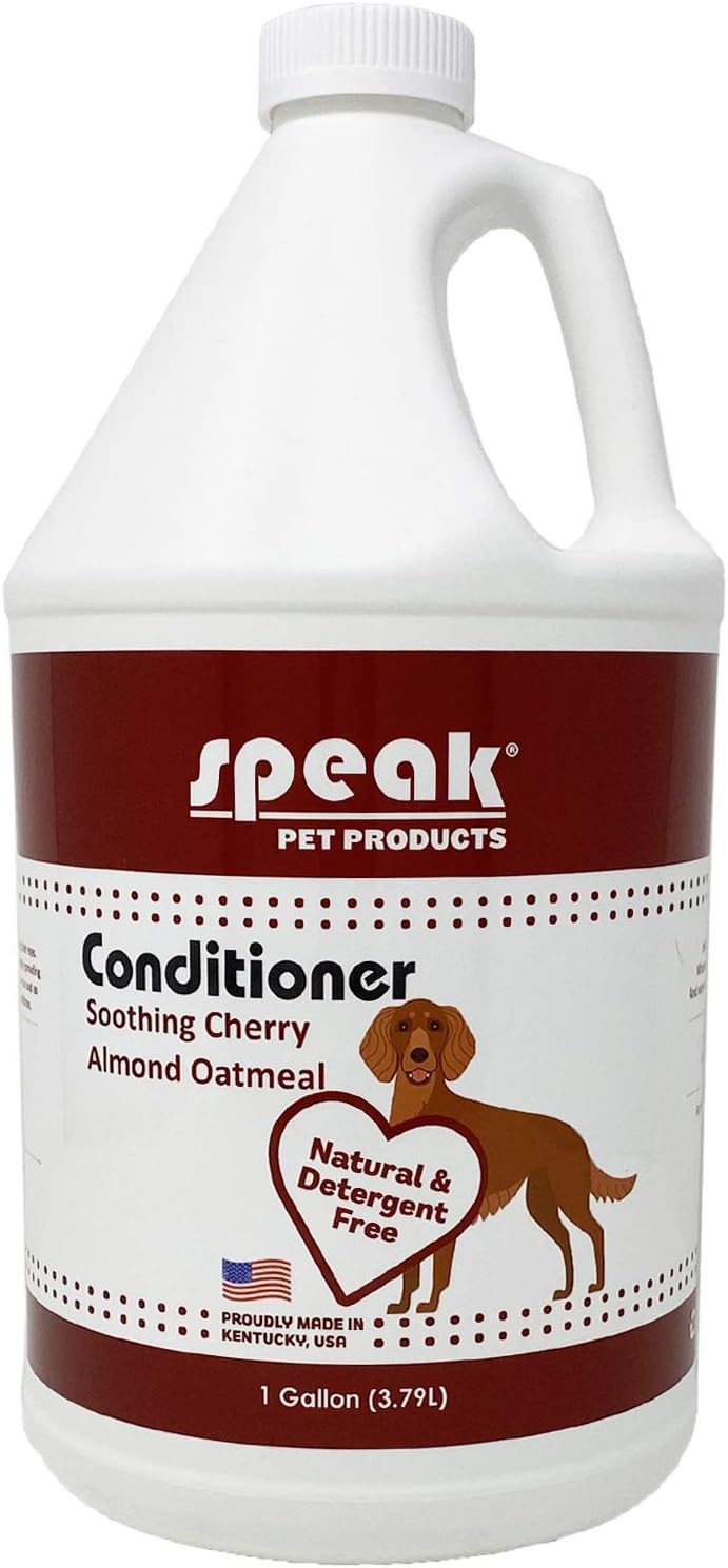 Dog Natural Leave-in Conditioning Spray Refill with Pump, Soothing Cherry Almond Oatmeal, 1 Gallon