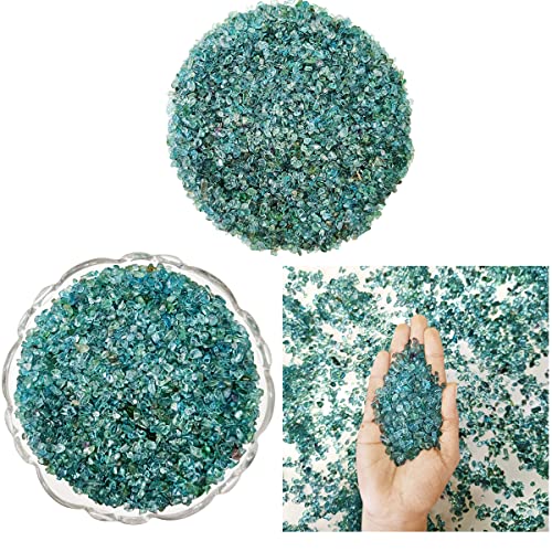 Image of Natural Blue Apatite Crystal Chips 250 GM | Decorative Gemstone Chips for Vastu, Home Decor, Meditation Space, Jewelry Making, Resin Art & Crafts