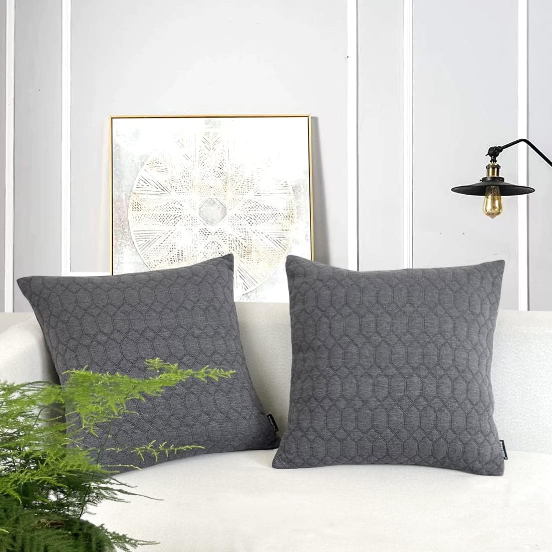 Booque Valley Gray Pillow Covers, Pack of 2 Luxury Thick