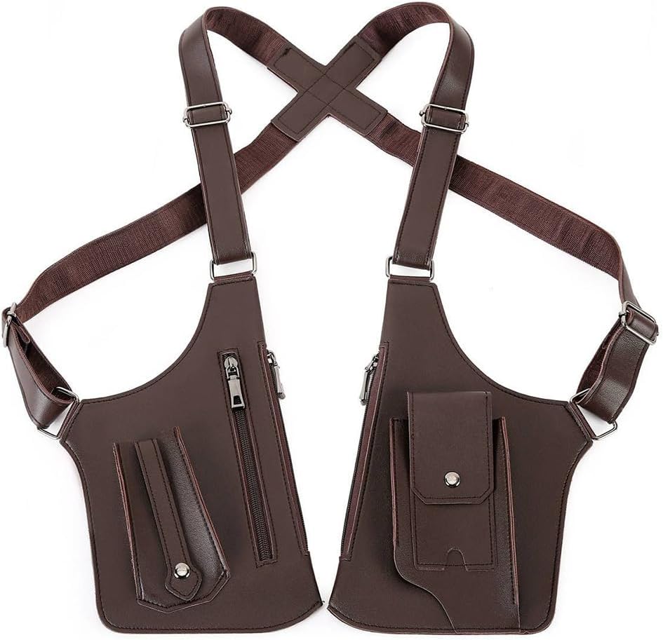 Leather Shoulder Armpit Bag for Men Adjustable Anti-theft Harness Wallet Underarm Shoulder Bag Armpit Wallet Pocket