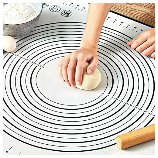Pastry Mat for Rolling Dough, WeGuard 20“x16” Silicone Pastry Kneading Mat Board with Measurements Marking BPA Free Food Grade Non-stick Non-slip Rolling Dough Baking Mat