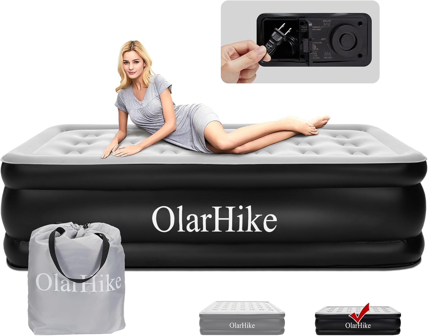 OlarHike Inflatable Twin Air Mattress with Built in Pump,16
