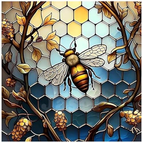 Image of Jasol Diamond Painting Kit, 40x30 Cms, Full Drill, 5D Crystals, Home Wall Decor Gift Set (Honey Bee M45607)