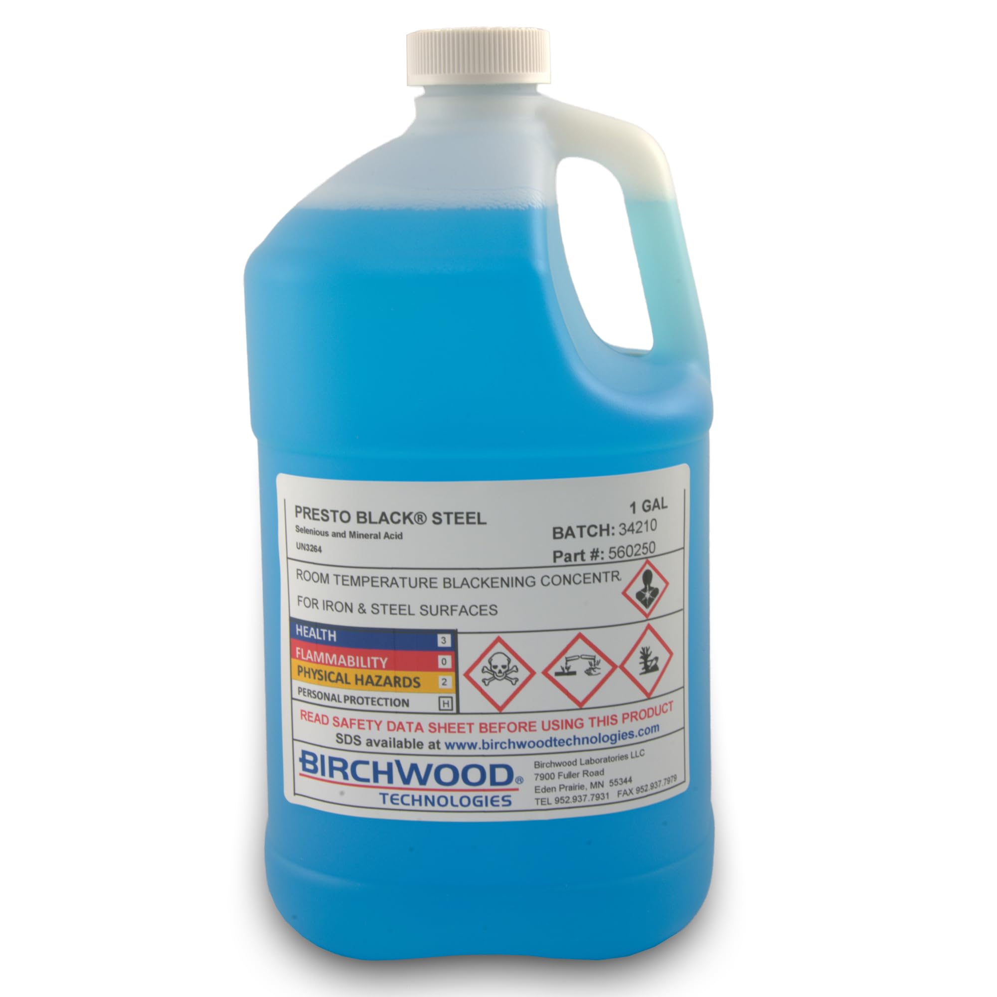 Birchwood Technologies Presto Black STEEL PC9 - versatile blackening solution for iron and steel alloys traditional patina, blue and black oxide touch-up (1 gallon)