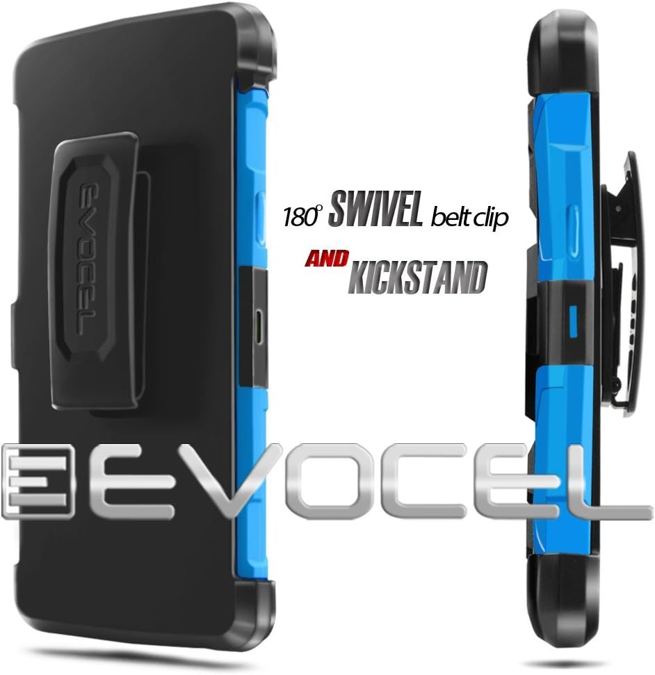 Evocel New Generation Series Phone Case Compatible with LG G Stylo 2 Plus (MS550) with Belt Clip Holster and Kickstand, Blue