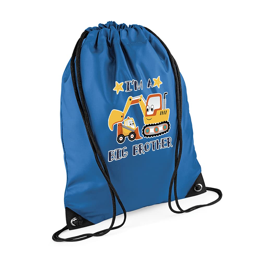 Giftme Unisex Sapphire Blue I'm A Big Brother Funny Birthday/Secret Santa Siblings Gift Drawstring Bag, Pe Gym Kit, Swimming Rucksack. (Sapphire Blue)