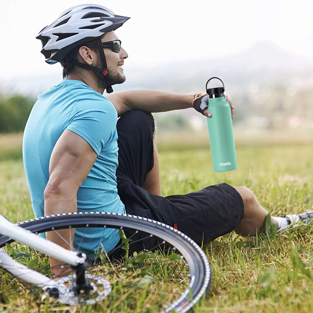 Botella Térmica De Acero Inoxidable 24 Oz Con Asa – Mantiene Frío Y Caliente, Boca Ancha, Ideal Para Deporte Y Aire Libre