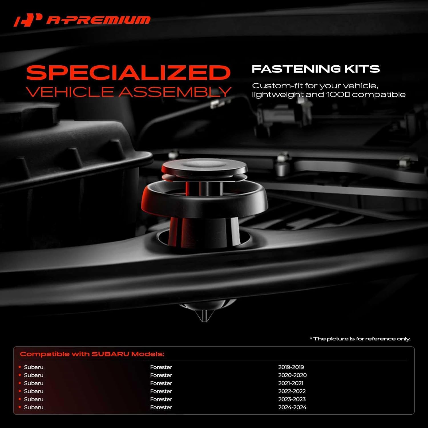 A-Premium 230-Pack (15-Type) Car Retainer Clip Kit Compatible with Subaru Forester 2019-2024 Bumper Fender Push-Type Retainer Auto Push Pin Plastic Rivet Fastener Replacement Set, w/Removal Tool