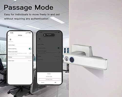 Miniatura 6 de Cerradura de perilla de puerta con estampado de dedos, entrada sin llave para dormitorio, cerradura de puerta con estampado de pulgar, cerradura de