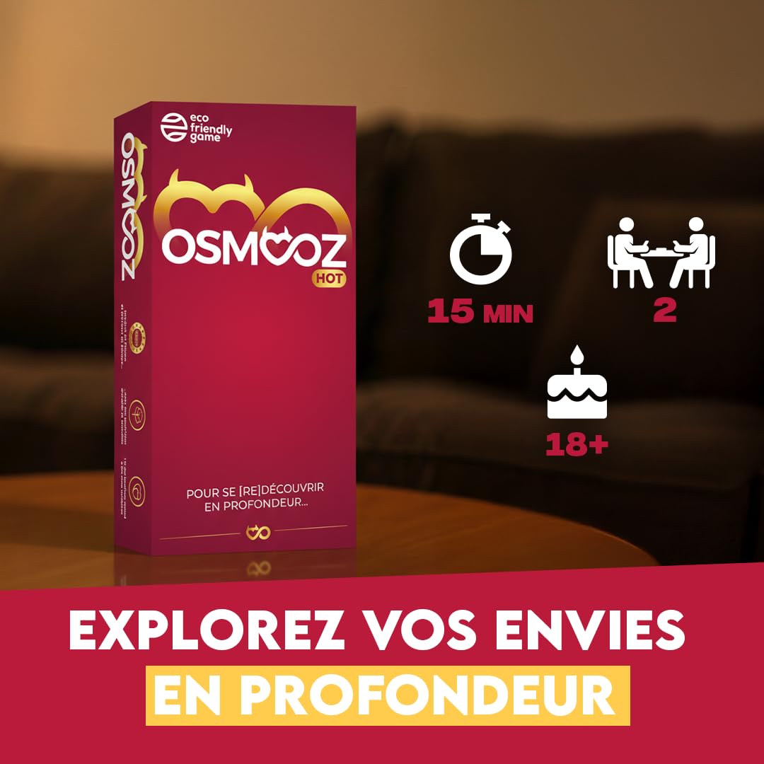 ATM Gaming Pack St Valentin - 3 OSMOOZ – Jeux de Couple – Idée Cadeau Couple idéal – Cadeau Femme & Homme – Jeu de société – Cartes fabriquées en Europe - Couple, Red et Défis à 2