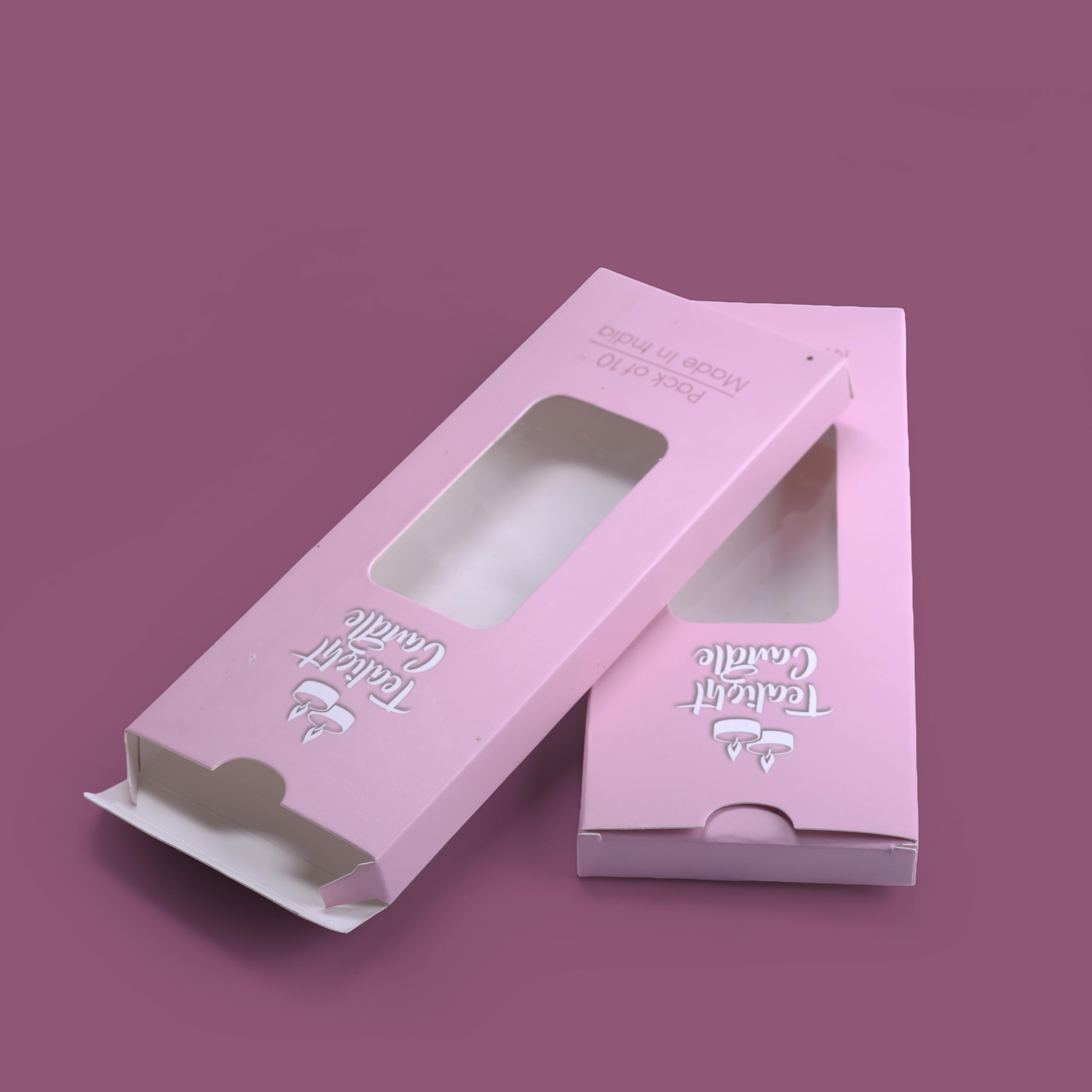 Multicolour Tealight Candle Packaging Box | Baby Pink | Pack of 80 | 18.5x7.5x1.5 cm | Perfectly Designed for 10 Tealight Candles | Ready for Your Brand | Made in India-image-34