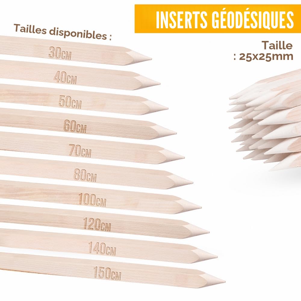 Piquets en Bois Dur Poteaux Bois pour Plantes Pointus et carrés 25 pièces. | pour Plantes grimpantes et Arbres, balisage, signalétique ou démarcation - 40cm - Chants : 25x25mm (40cm)