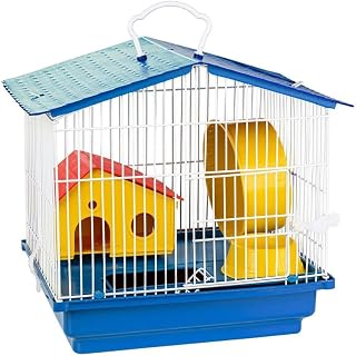 Gaiola Para Hamster 1 Andar Completa Teto Plástico Cor Azul Jel Plast Pet Roe