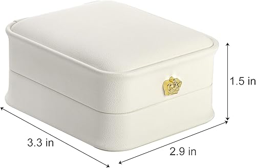 Miniatura 2 de Elsjoy Juego de 4 cajas de collar con colgante blanco, caja de almacenamiento de collar de terciopelo, caja de regalo de joyería de piel sintética,
