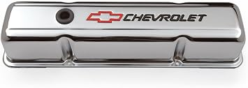 Proform 141-899 SBC Chrome Valve Cover with Baffle, red