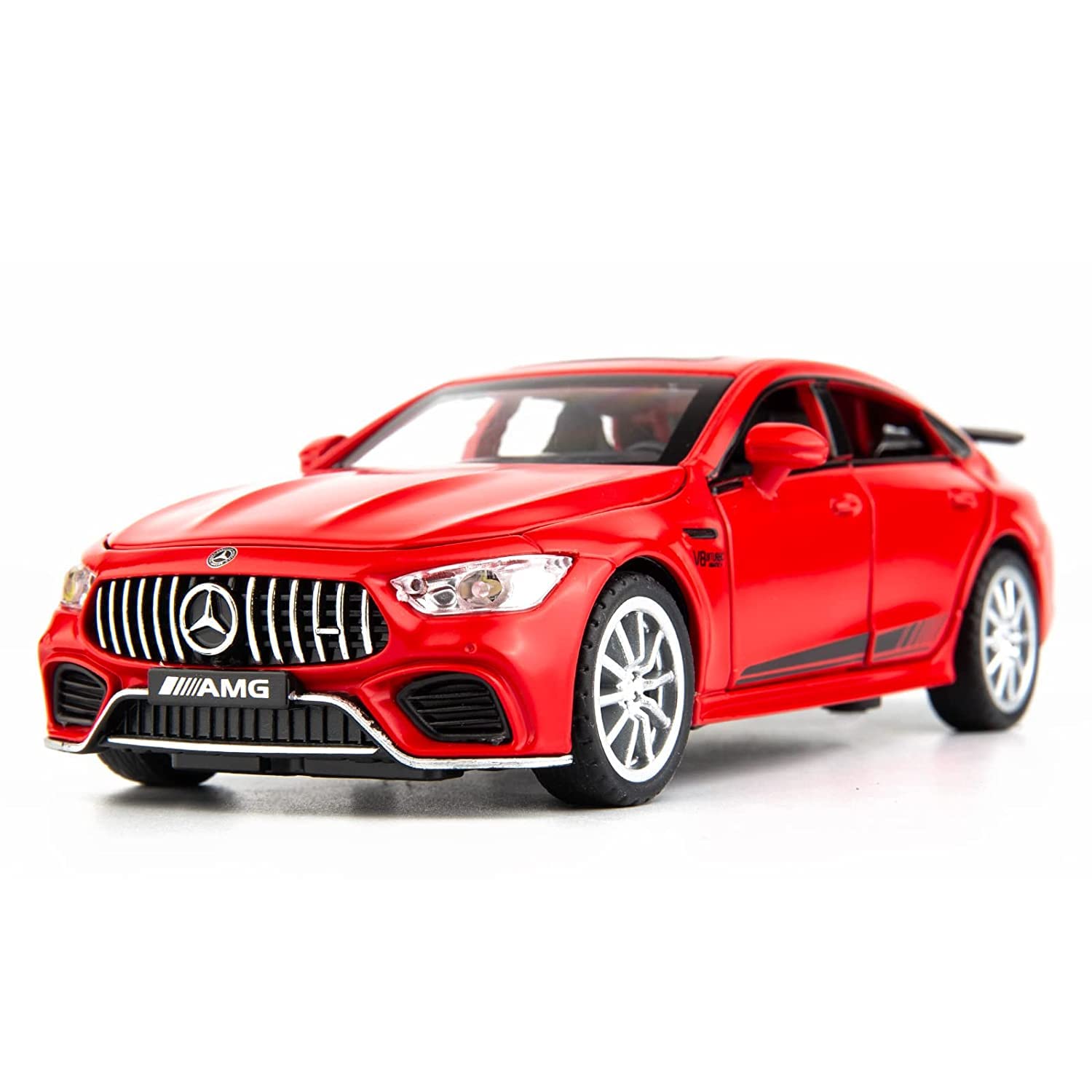Aravvyom 1:32 Diecast AMG GT63 Alloy Metal Pull Back Die-Cast Car Scale Model Pullback with Sound Light Mini Auto Toy car for Kids Best Gifts Toys for Kids Boys (Red)
