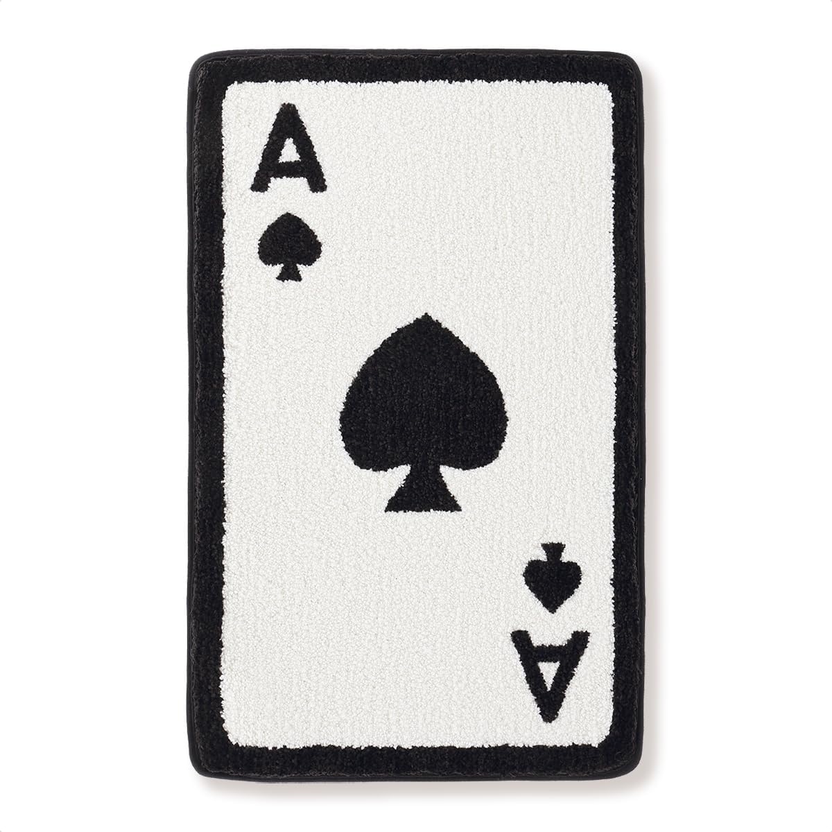Poker Bathroom Mat Funny, Ace of Spades, Extra Soft and Absorbent Bath Rugs, Machine Wash Dry, Non-Slip Carpet Mat for Tub, Shower, and Bath Room, Spade, 20x31