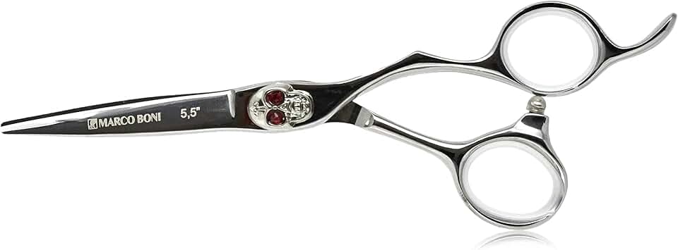 Marco Boni Tesoura Profissional Anatomic Art Fio Navalha 5 5'' Aço Inox Parafuso Caveira 1847 1 Unidade