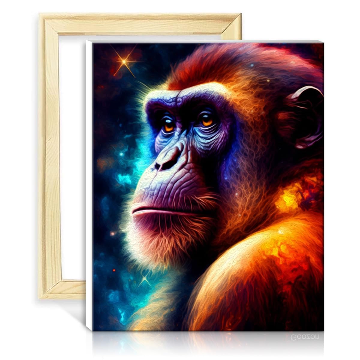 TANGFEIY On Canvas Painting by Numbers Gorilla Paint by Number Adults Acrylic Number with Paintbrushes Number Painting Anti Stress Toys with Frame(30x40cm) — image 1
