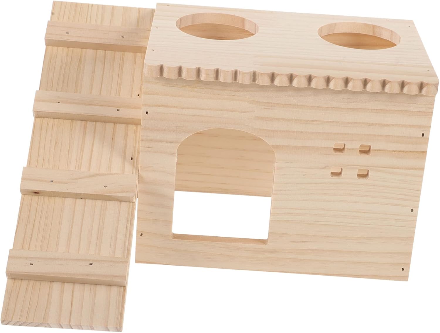 NOLITOY Wood Guinea Pig Hideout Ladder Pet Sleeping House for Hamsters Chinchillas and Animals Safe and Comfortable Hut for Play and Rest