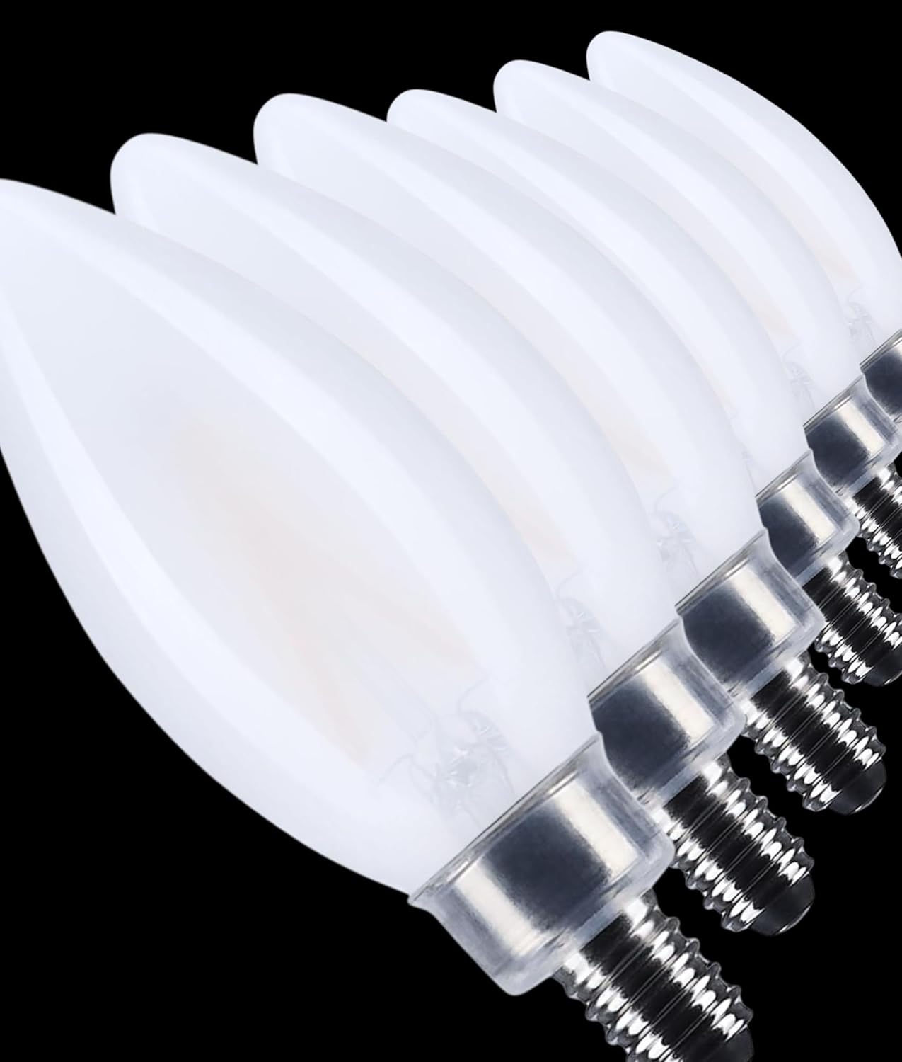 Satco 3W LED B11 Candle Light Bulb 3000K Soft White 200 Lumens Frost Finish E12 Candelabra Base Dimmable 300 Degree Beam Enclosed Fixture Rated Wet Location 120V S12491 (6 Pack)