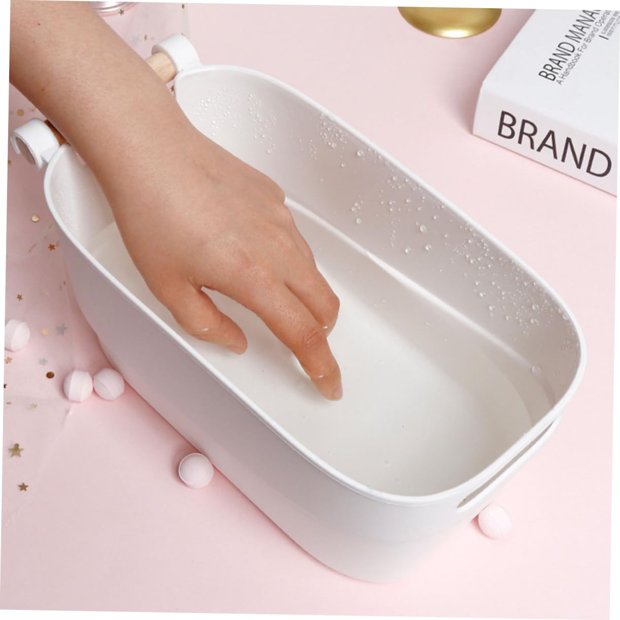 1PC Japanese Style Hand Soak Bowl for Nail Art Durable Manicure Tool for Home Salon Use for Soaking Nails and DIY Manicures