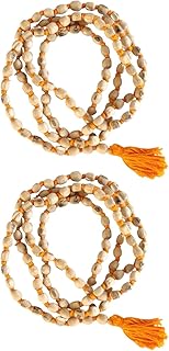 Naisha Hare Rama Hare Krishna Tulsi Holy Basil Japa Mala 108+1 Beads Original for Daily Mantra Jaap, Bead Size: 6/7mm, (Pa...