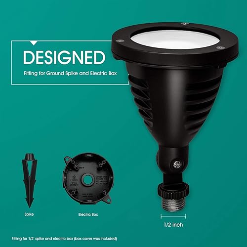 Miniatura 5 de TOPELE Luces de paisaje de 1100 lm, luz de día de 12 W, 120 V, impermeable, para exteriores, iluminación de paisaje, luz de inundación para árbol,