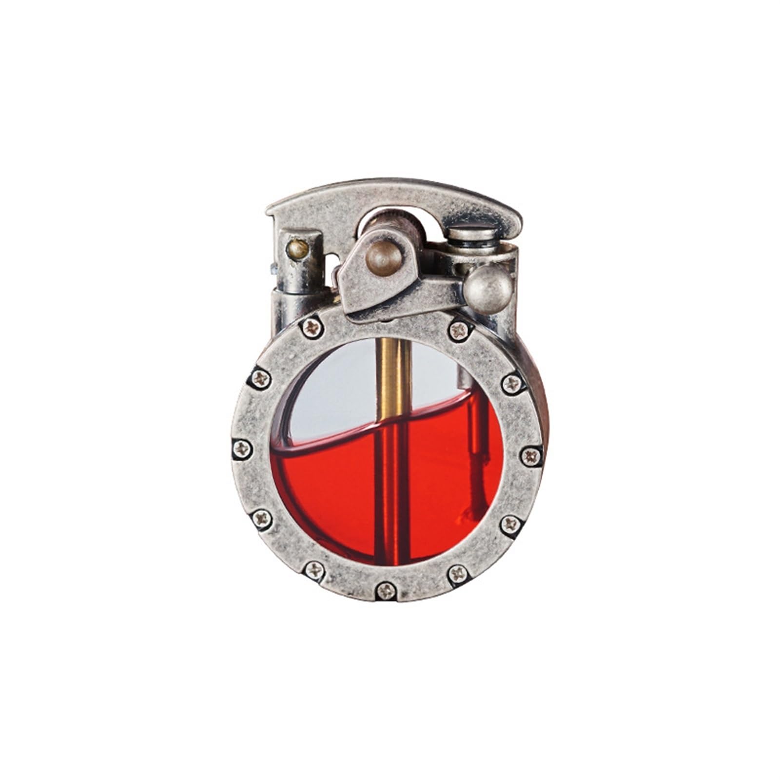 Encendedor de metal vintage de gran capacidad con tanque de aceite y diseño resistente al viento