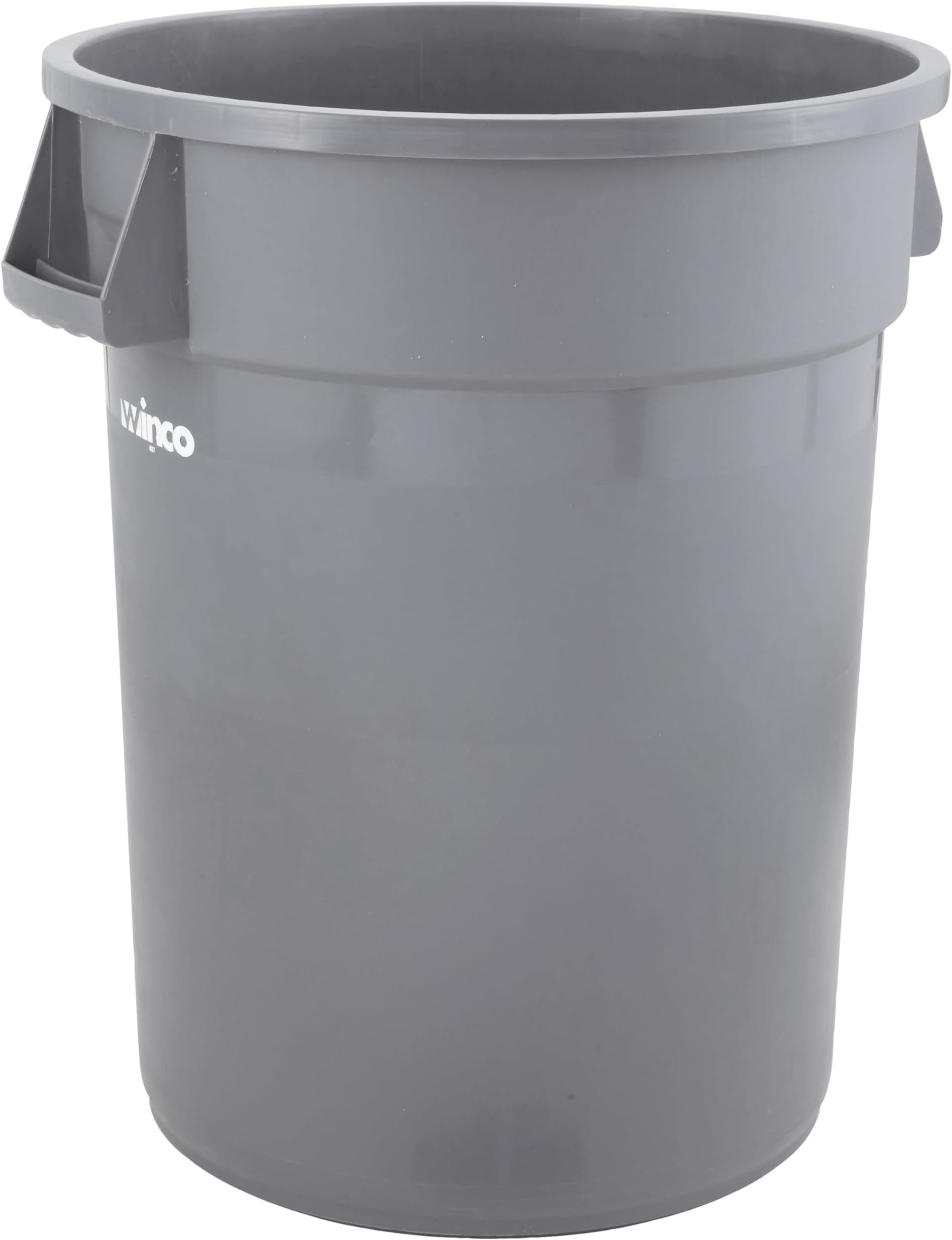 Winco Heavy-Duty Round Waste Container / Trash Can, 20 Gallon, Gray